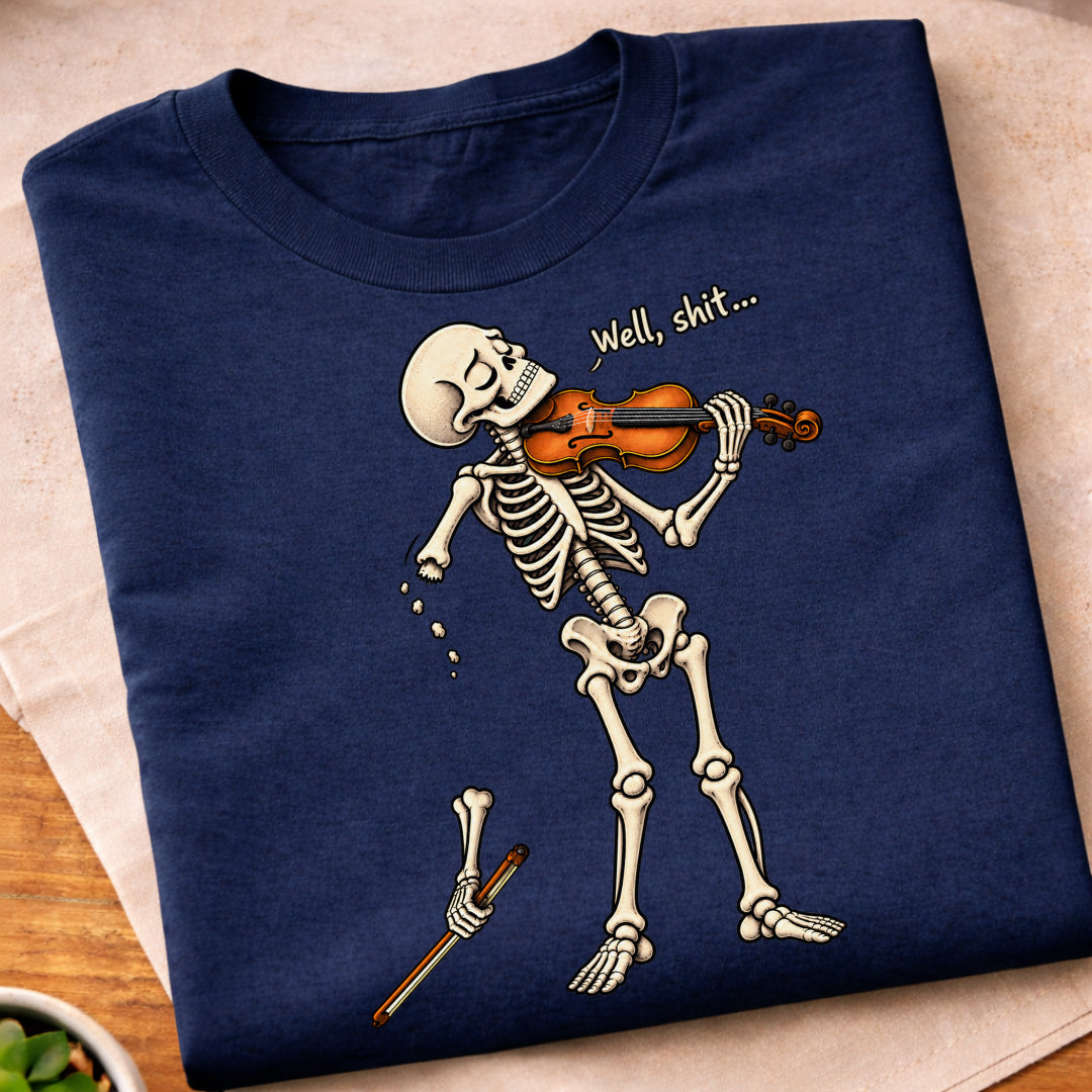 Funny Skeleton Violin Music T-Shirt