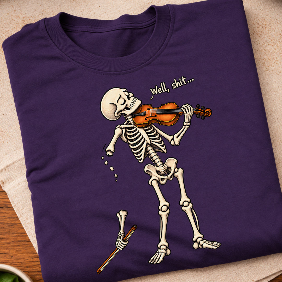Funny Skeleton Violin Music T-Shirt