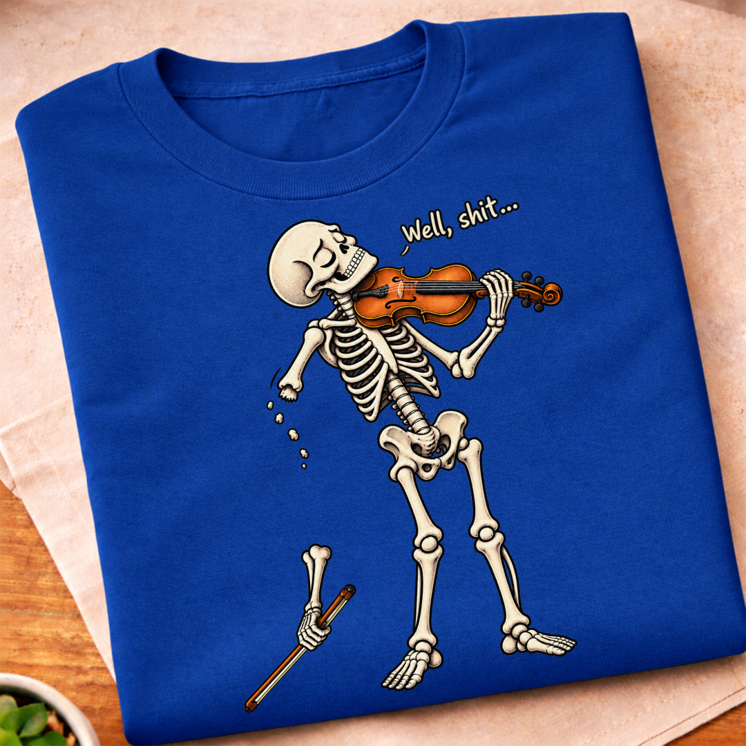 Funny Skeleton Violin Music T-Shirt