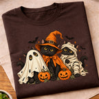 Spooky Halloween Cats Ghost T-Shirt
