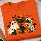 Spooky Halloween Cats Ghost T-Shirt