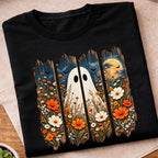 Fall Floral Ghost Halloween T-Shirt