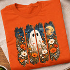 Fall Floral Ghost Halloween T-Shirt
