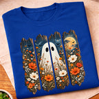 Fall Floral Ghost Halloween T-Shirt