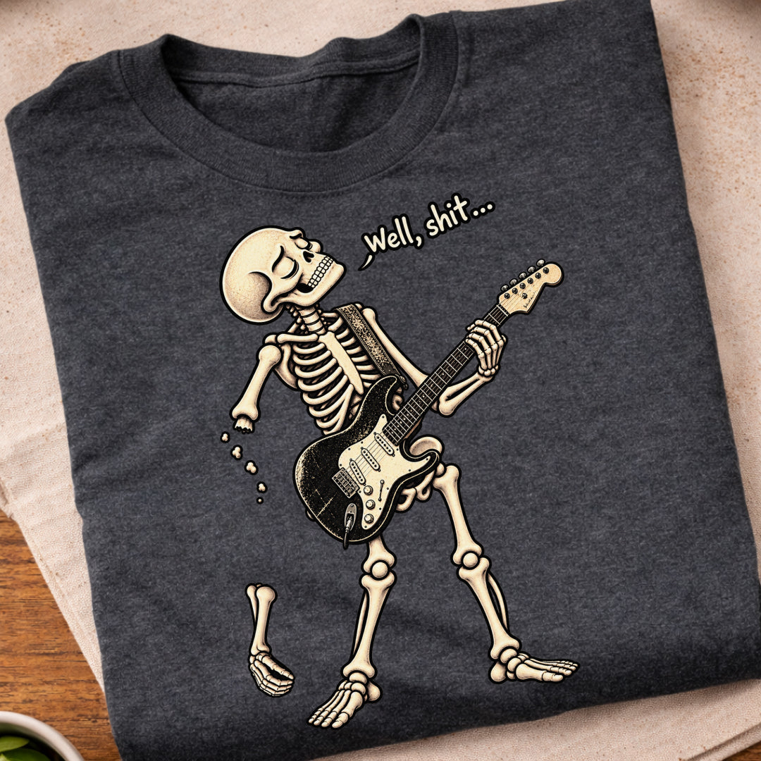 Funny Skeleton Guitar Music T-Shirt