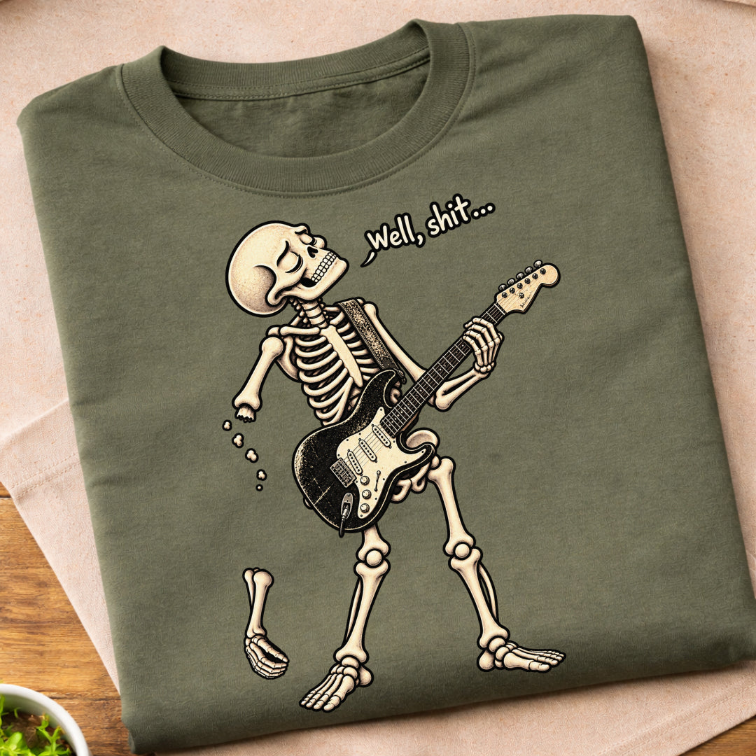 Funny Skeleton Guitar Music T-Shirt