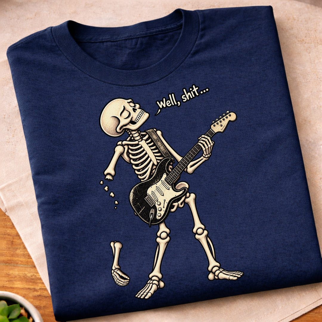 Funny Skeleton Guitar Music T-Shirt