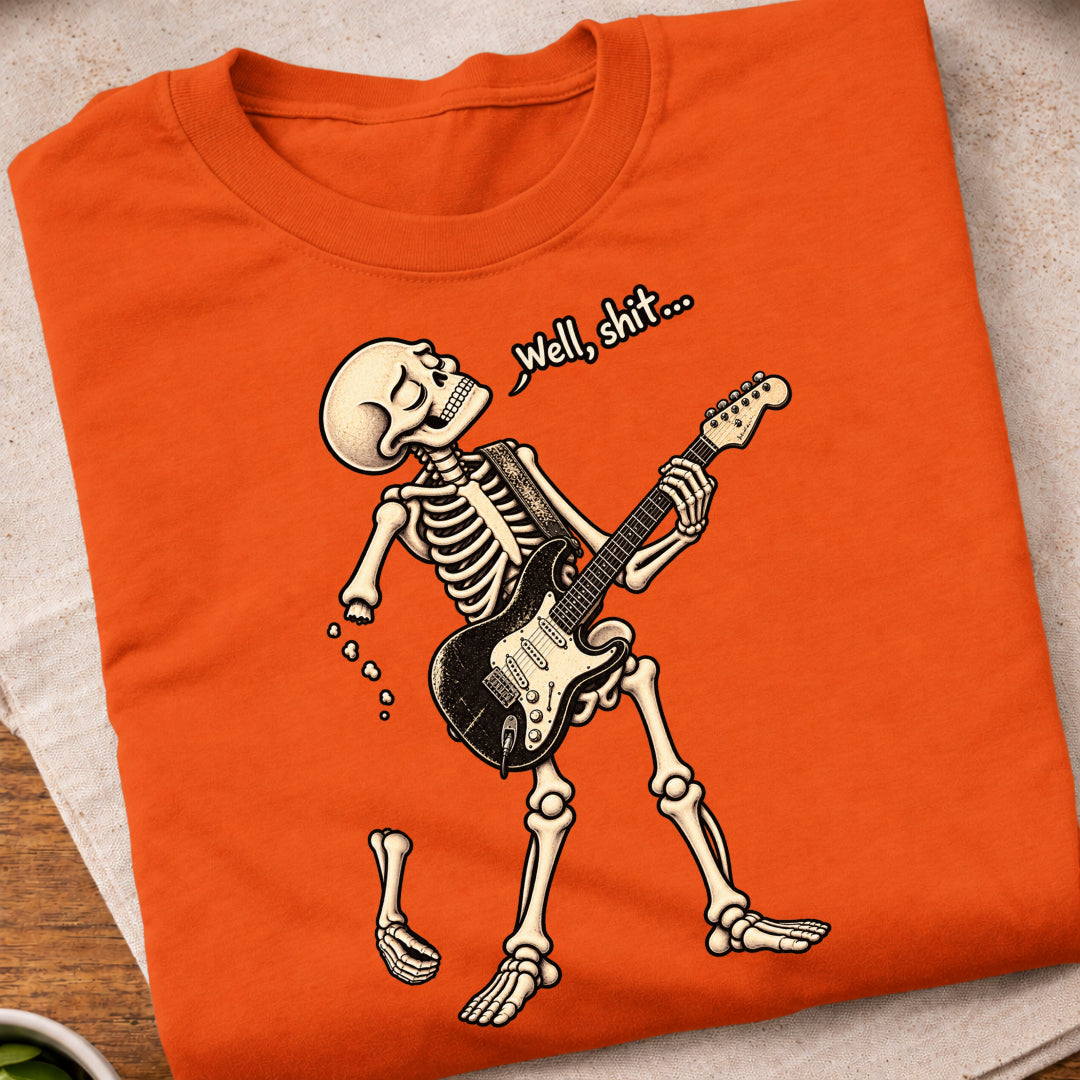 Funny Skeleton Guitar Music T-Shirt