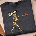 Funny Skeleton Football Throw T-Shirt