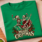 Merry Cryptmas Dancing Skeletons T-Shirt