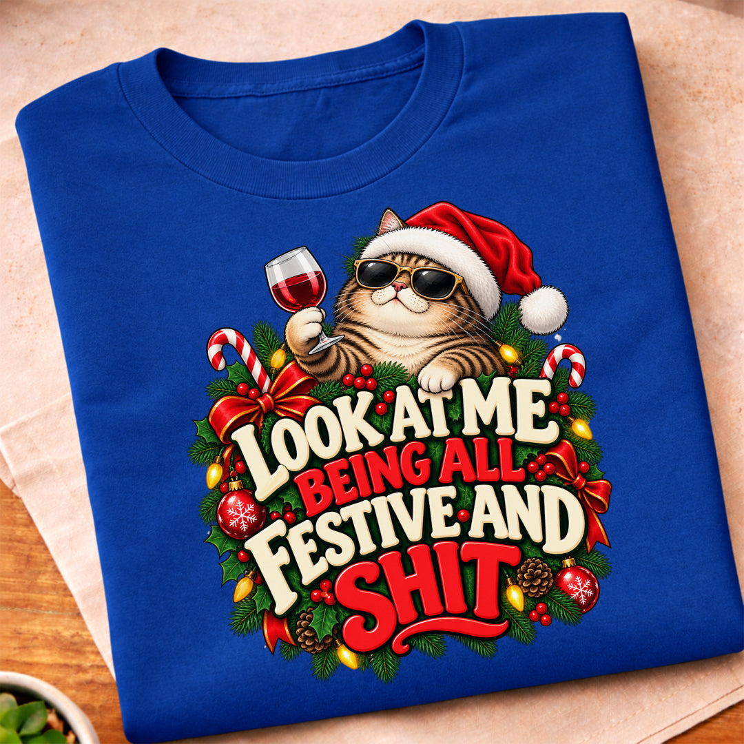 Christmas Festive Cat T-Shirt