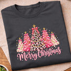 Merry Christmas Pink Trees T-Shirt