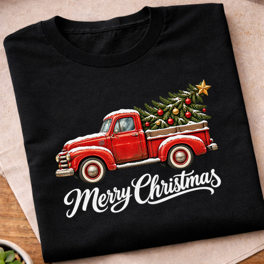 Merry Christmas Red Truck T-Shirt