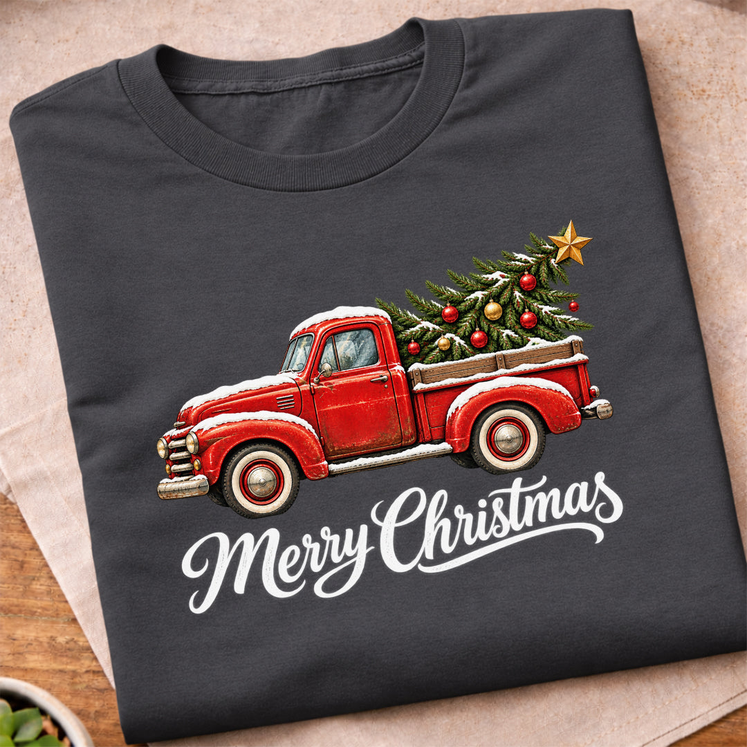 Merry Christmas Red Truck T-Shirt