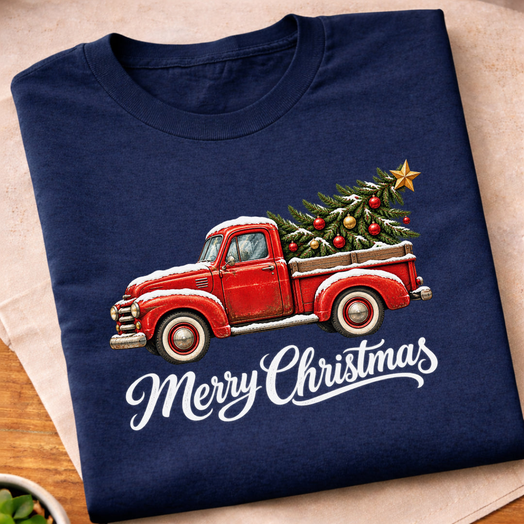 Merry Christmas Red Truck T-Shirt