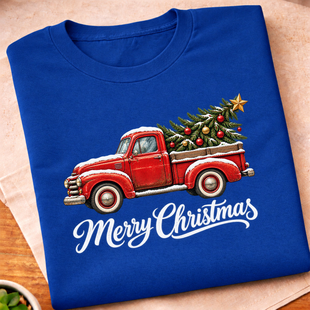 Merry Christmas Red Truck T-Shirt