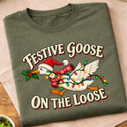 Festive Goose On Loose T-Shirt