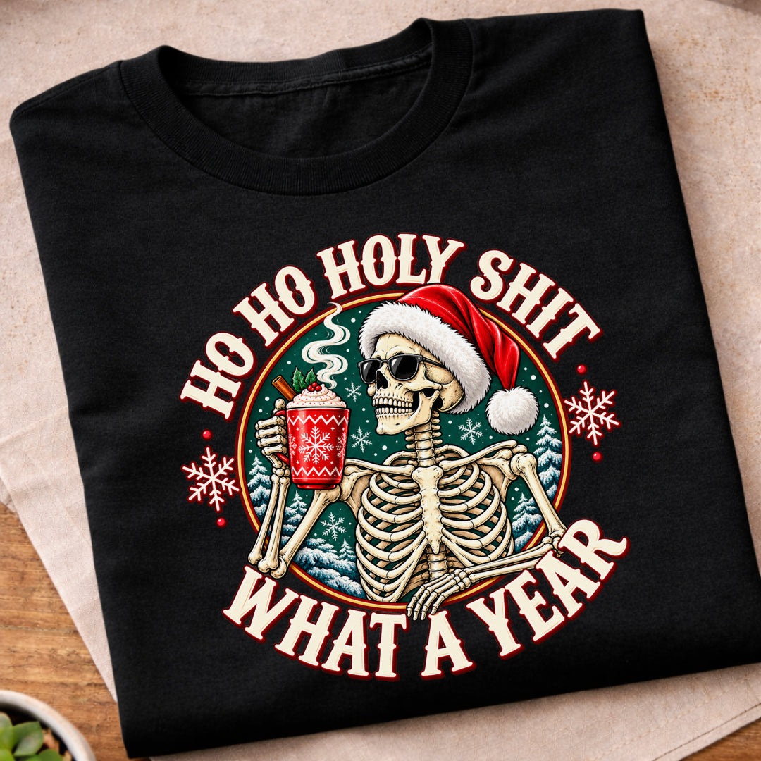 Ho Ho Holy Shit Skeleton T-Shirt