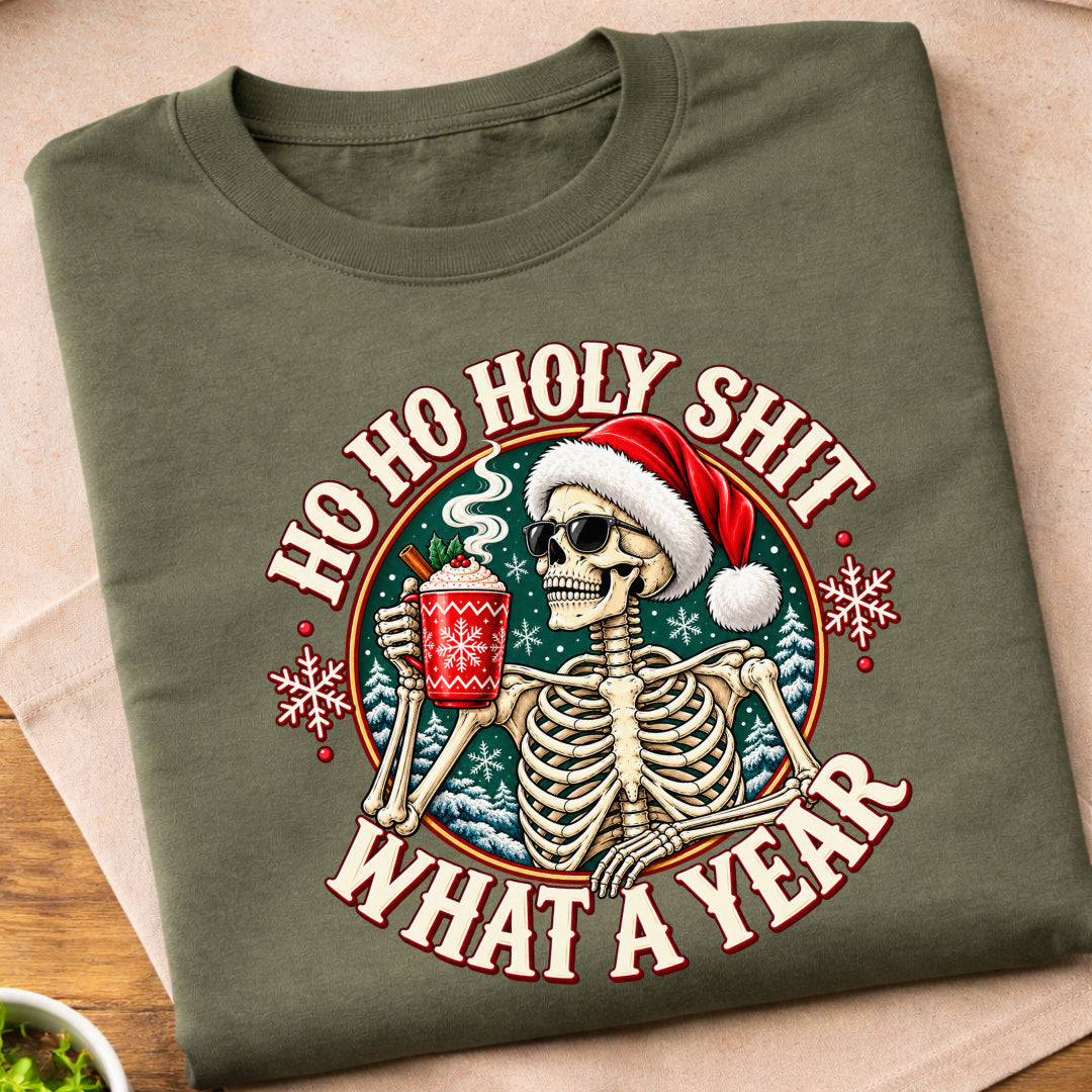 Ho Ho Holy Shit Skeleton T-Shirt