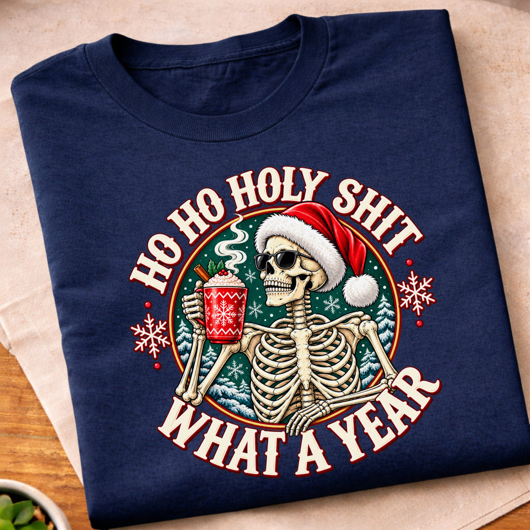 Ho Ho Holy Shit Skeleton T-Shirt