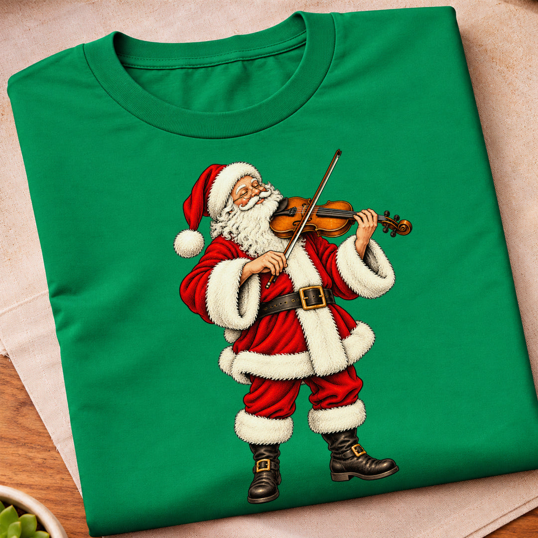 Santa Playing Violin T-Shirt