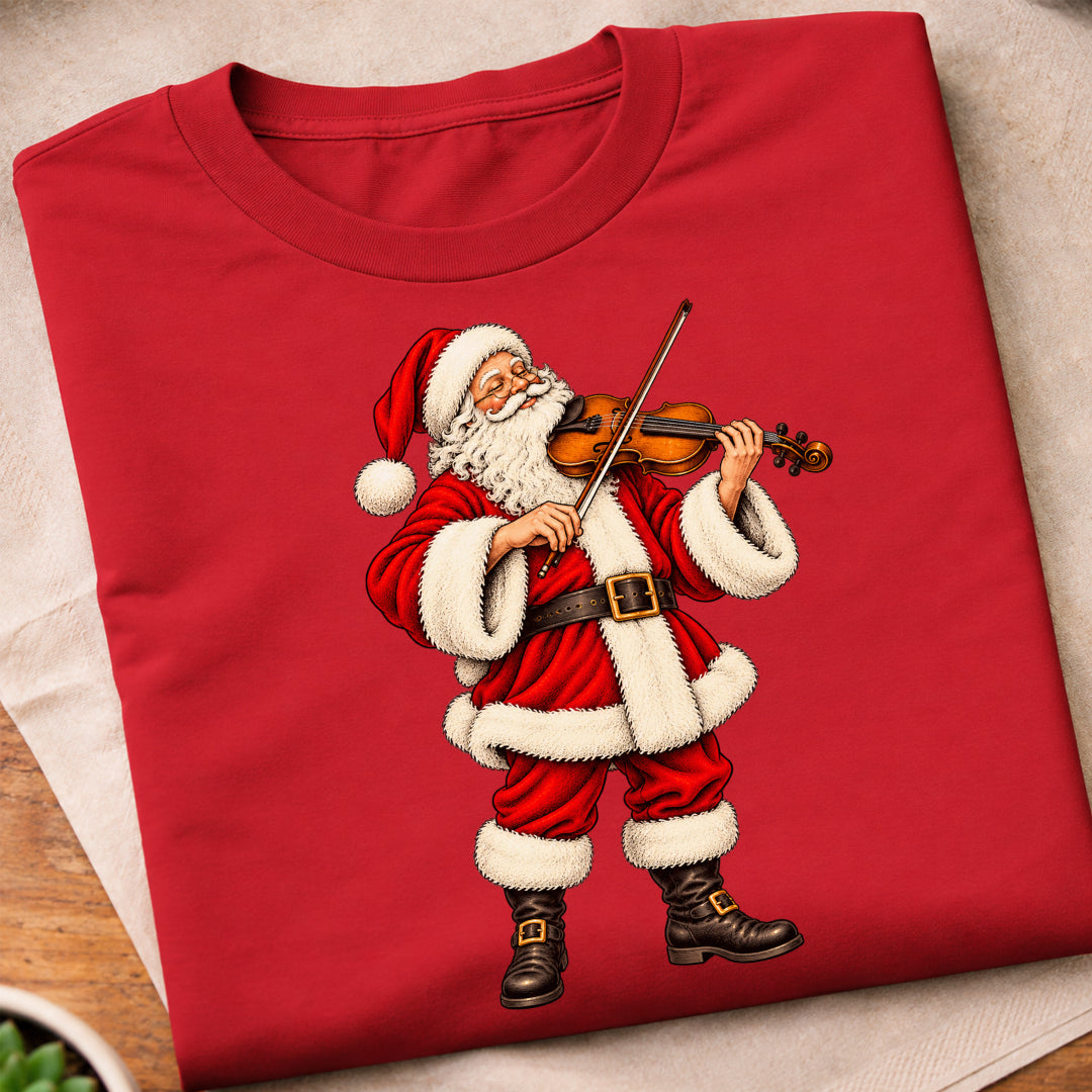 Santa Playing Violin T-Shirt
