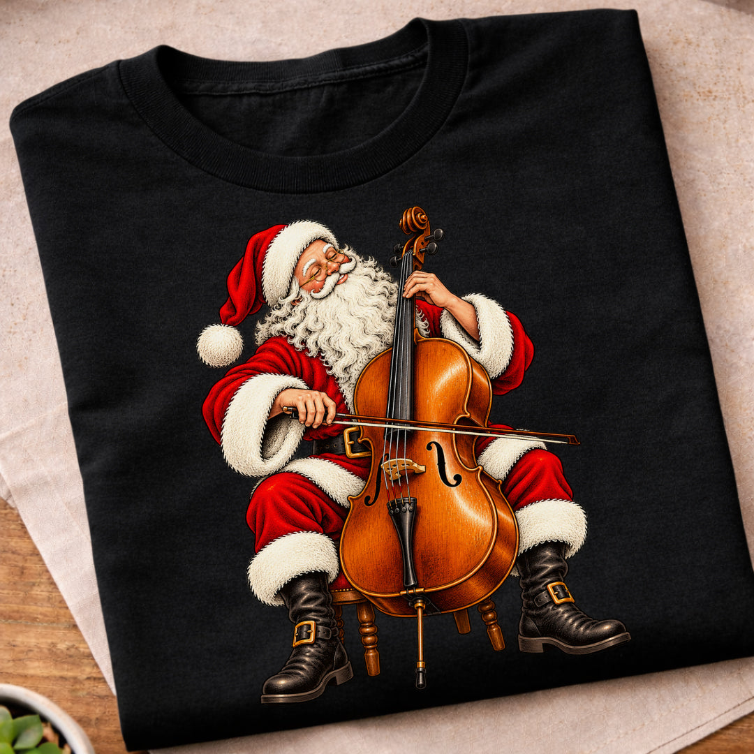 Santa Playing Cello T-Shirt