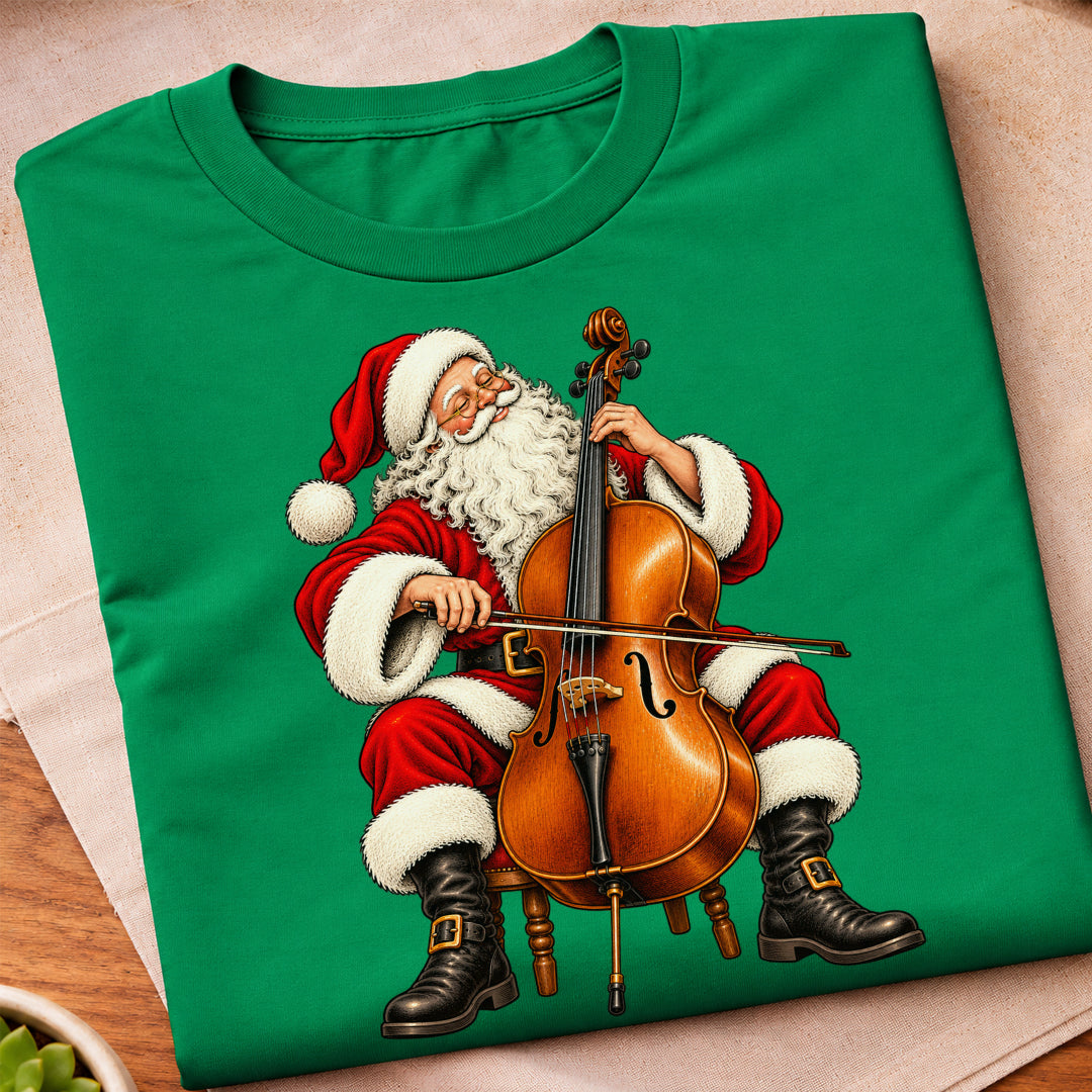 Santa Playing Cello T-Shirt