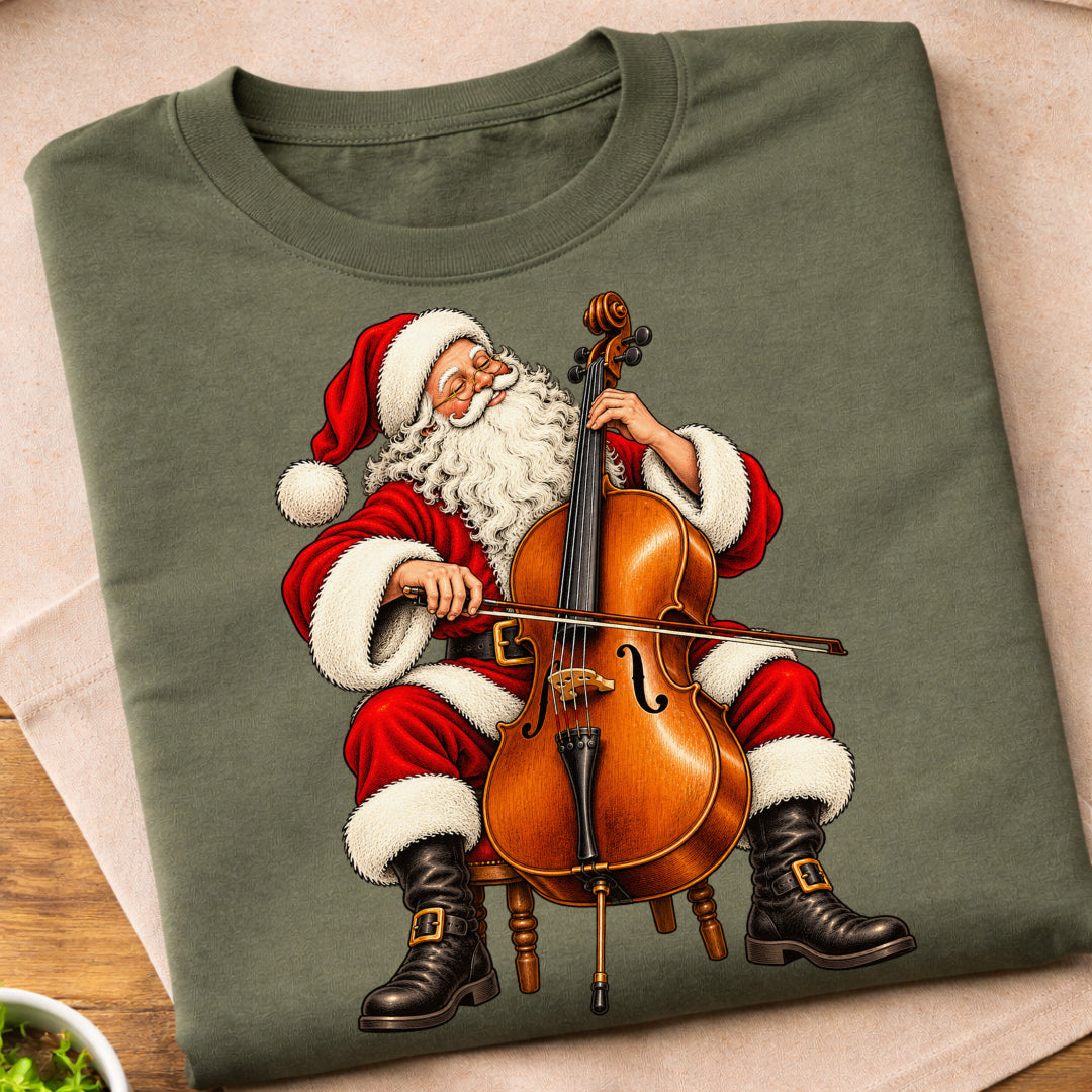 Santa Playing Cello T-Shirt