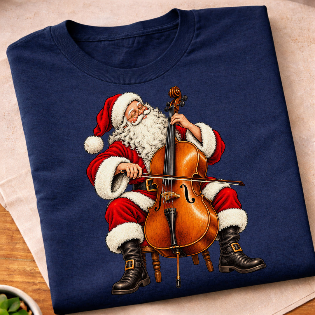 Santa Playing Cello T-Shirt