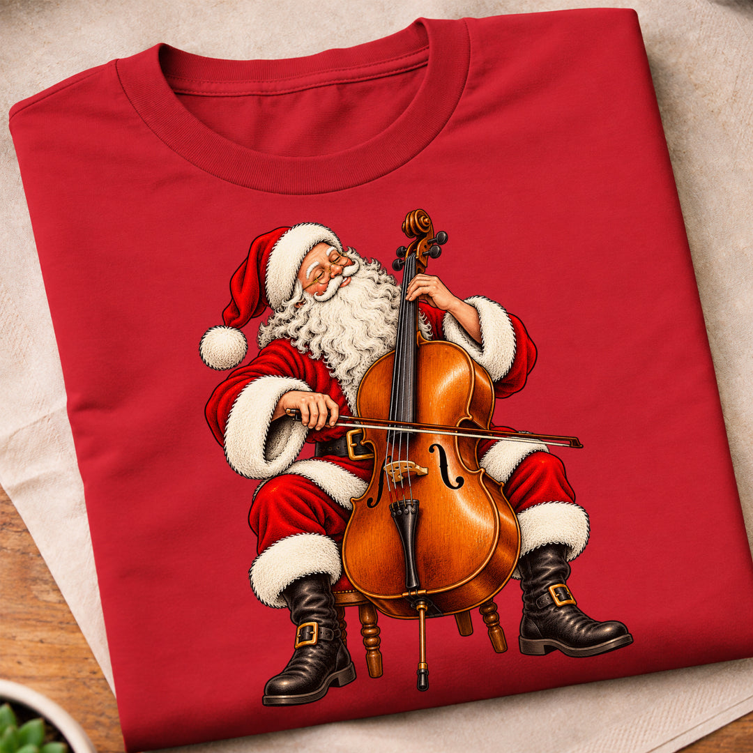 Santa Playing Cello T-Shirt