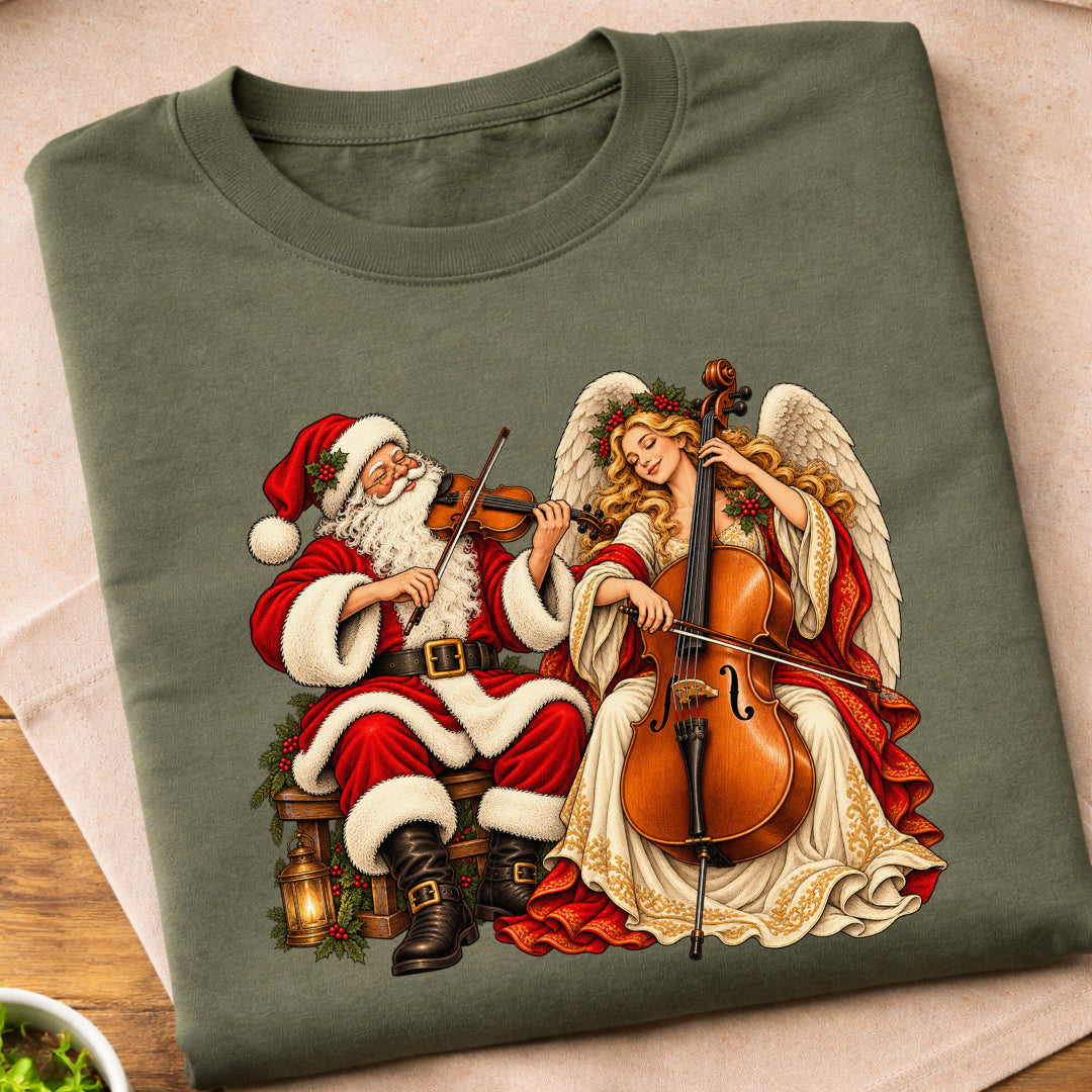 Santa Angel Cello Duet T-Shirt