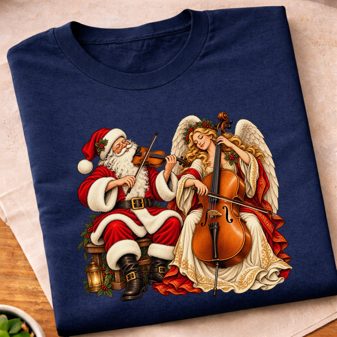 Santa Angel Cello Duet T-Shirt