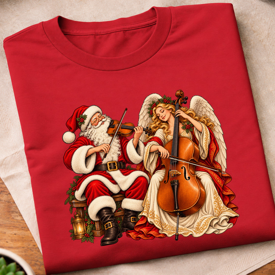 Santa Angel Cello Duet T-Shirt