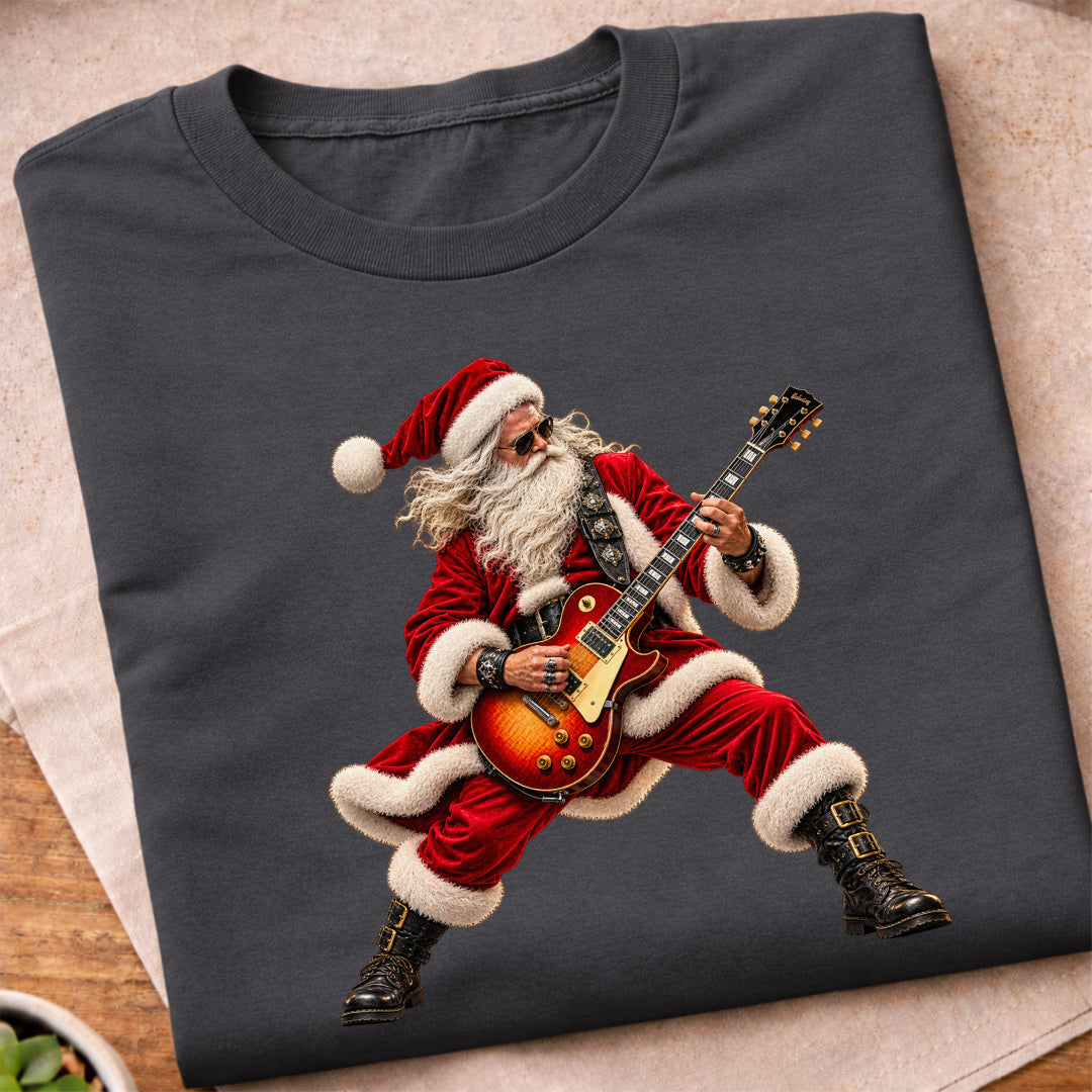 Santa Playing Electric Guitar T-Shirt