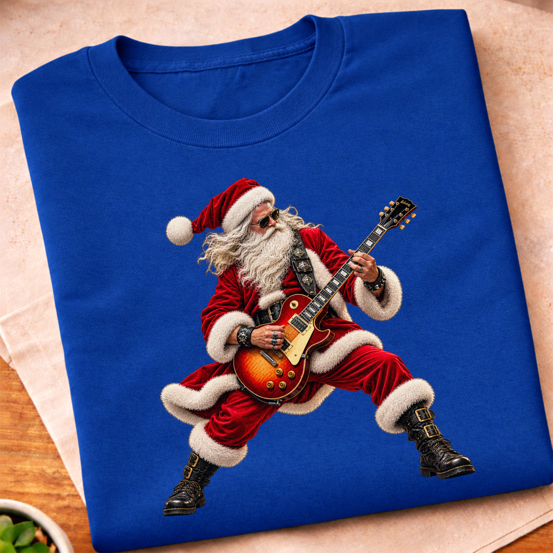 Santa Playing Electric Guitar T-Shirt