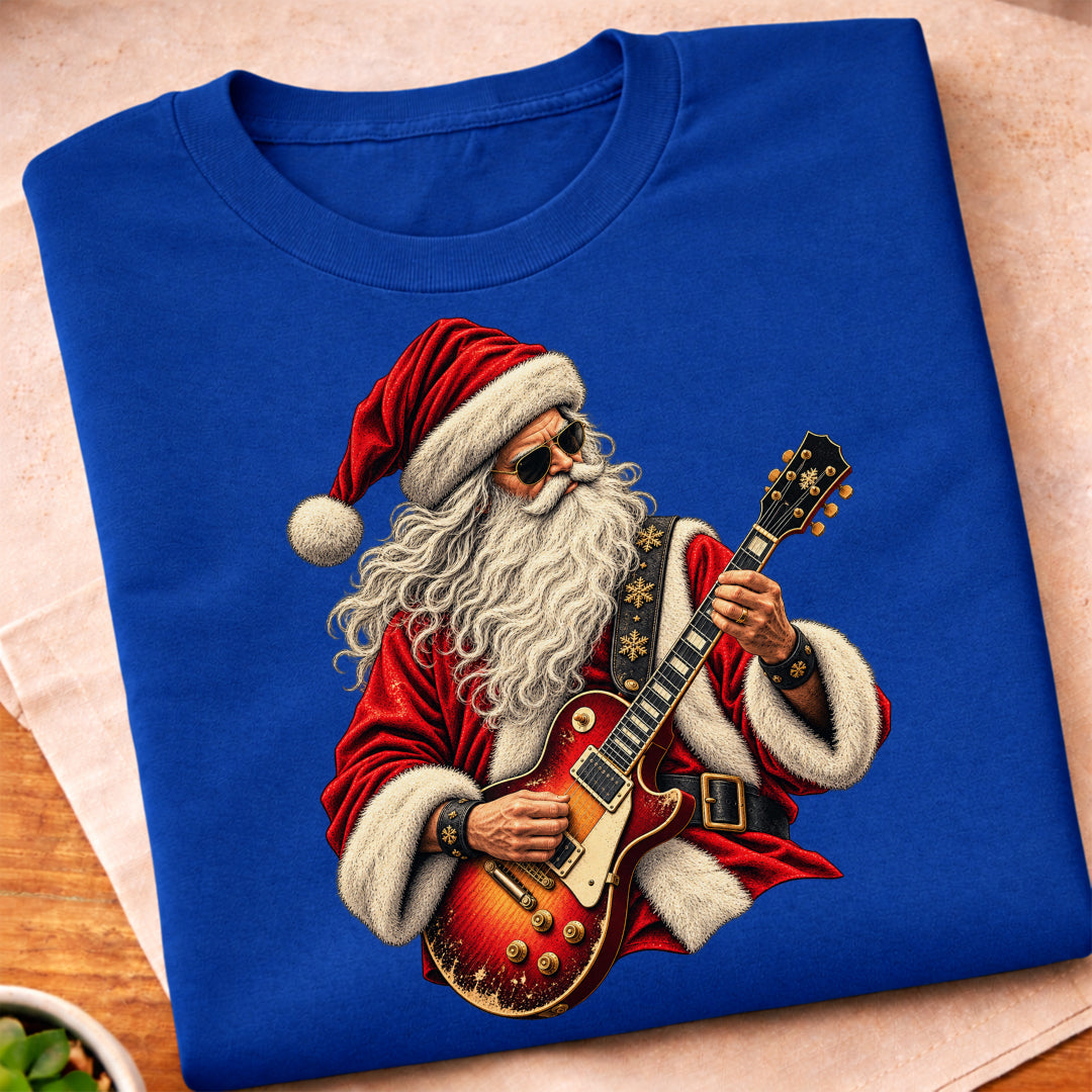 Santa Rock Guitar Music T-Shirt