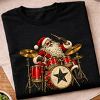 Santa Playing Drums T-Shirt