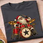 Santa Playing Drums T-Shirt