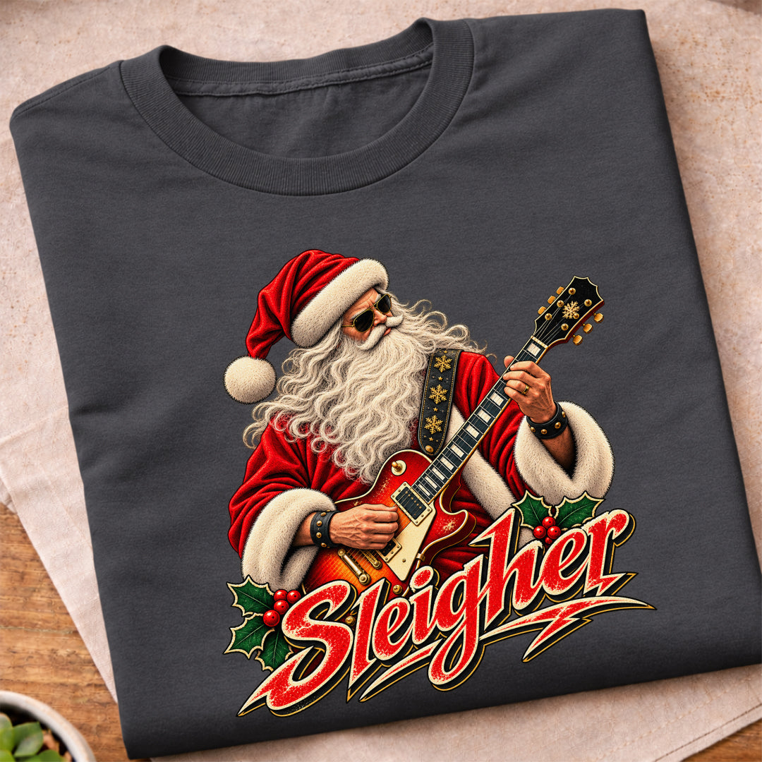 Santa Sleigher Guitar T-Shirt