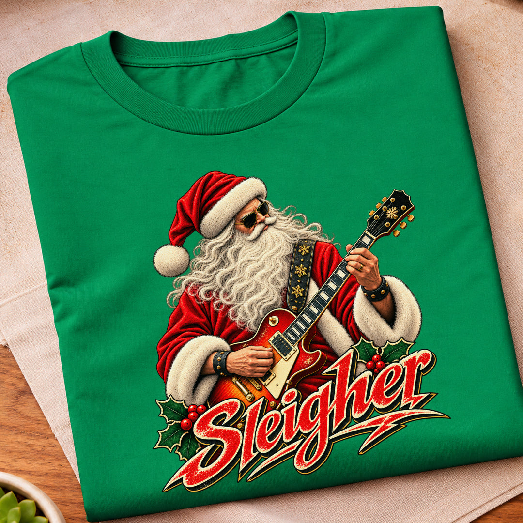 Santa Sleigher Guitar T-Shirt