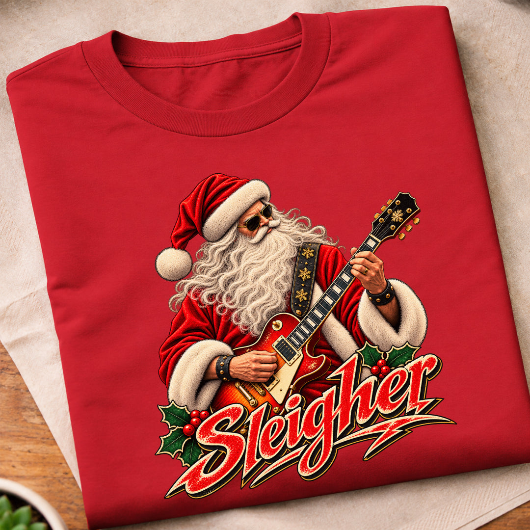 Santa Sleigher Guitar T-Shirt
