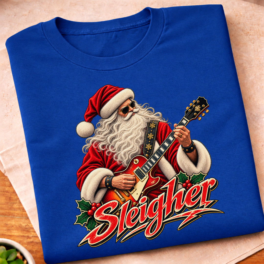 Santa Sleigher Guitar T-Shirt
