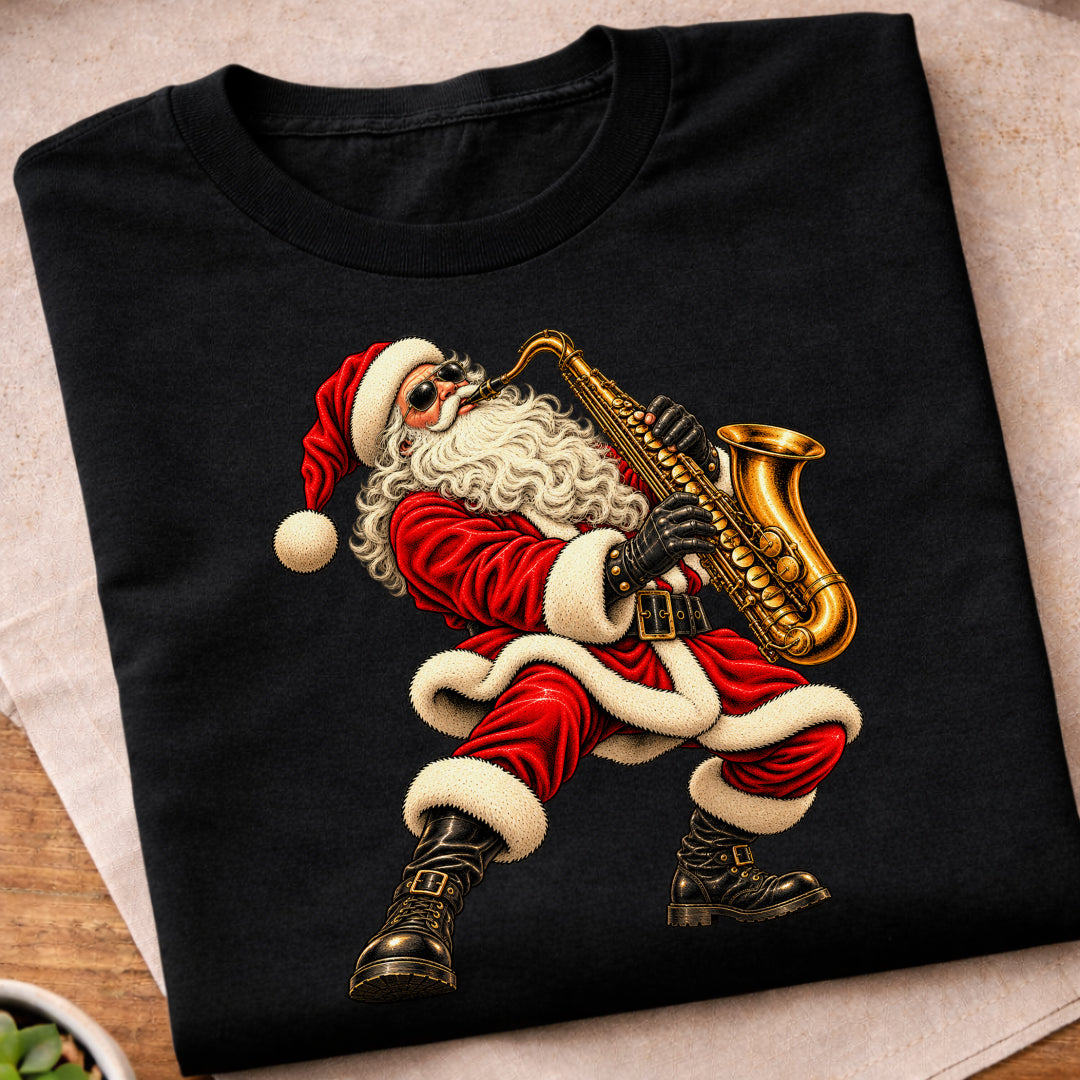 Santa Playing Saxophone T-Shirt