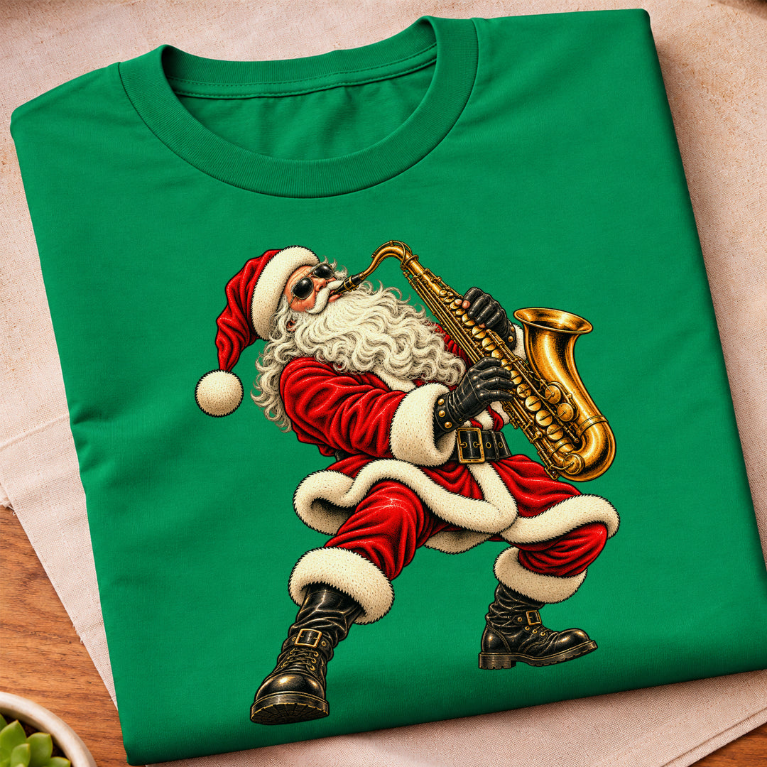 Santa Playing Saxophone T-Shirt