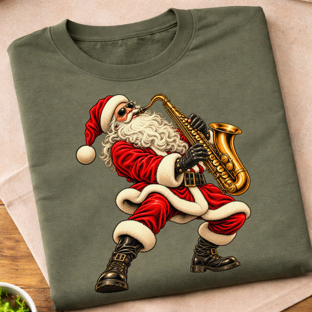 Santa Playing Saxophone T-Shirt