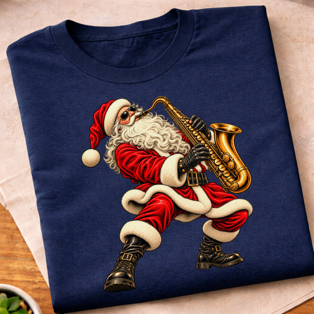 Santa Playing Saxophone T-Shirt