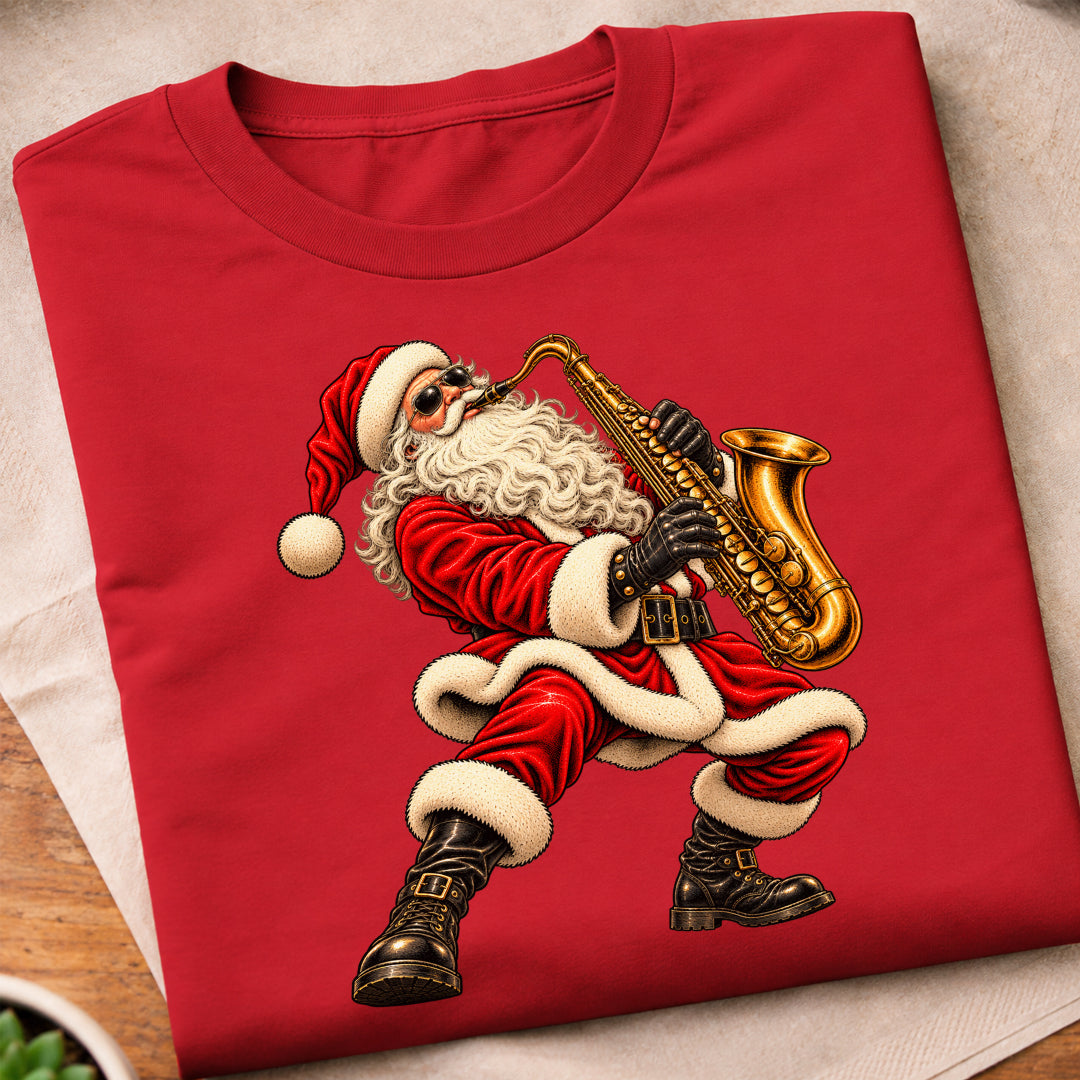 Santa Playing Saxophone T-Shirt