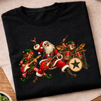 Santa Christmas Rock Band T-Shirt