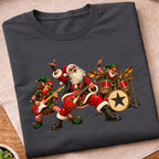 Santa Christmas Rock Band T-Shirt
